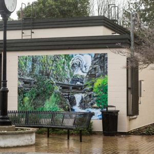 Mural #3 — Steam Train On Bridge Over Chemainus River