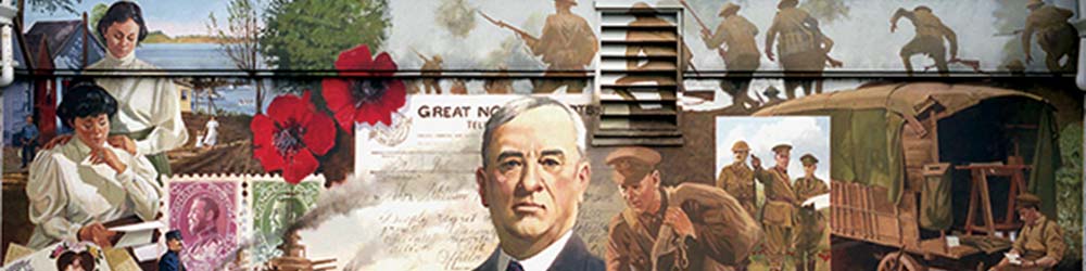 Letters from the Front Mural on side of Canada Post Building in Chemainus